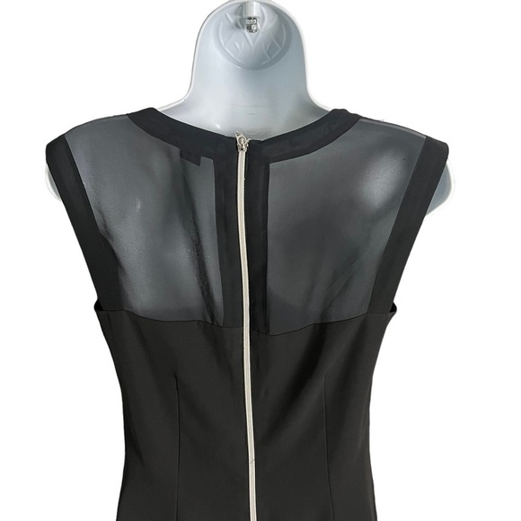 H&M Exposed Zipper Black Dress With Mesh Sheer Detailing Size 8 EUC - Picture 5 of 9
